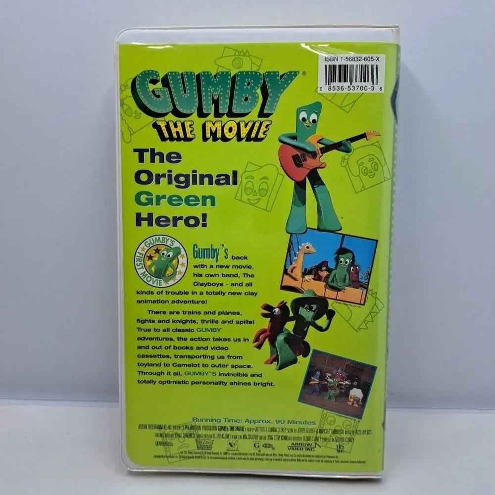 Gumby The Movie VHS 1995 Clamshell Art Clokey Claymation Kids Children FIlm